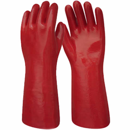 guante PVC rojo